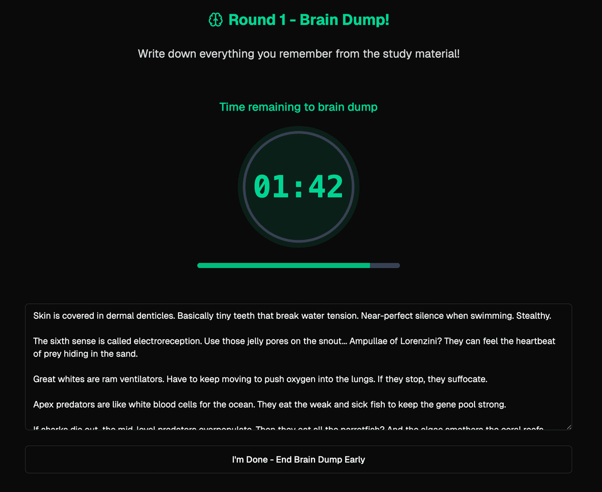 Dump everything you remember